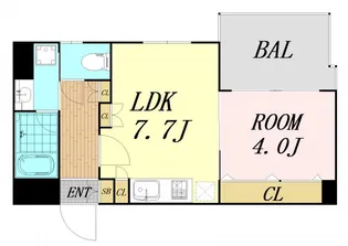 ファーストフィオーレ阿波座アクア【9階】の間取り