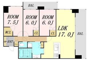 CITY SPIRE難波グレイス【2階】の間取り