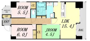 レジディア都島Ⅰ【12階】の間取り