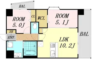 スプランディッド中之島WEST【2階】の間取り
