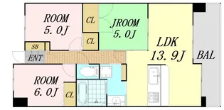 レジディア都島Ⅱ【14階】の間取り