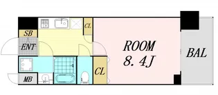 グランカーサ梅田北【8階】の間取り
