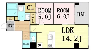 グレンパーク梅田北【14階】の間取り