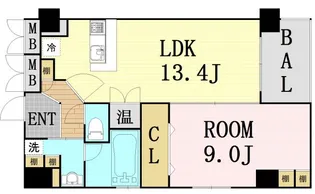 グレンパーク梅田北【14階】の間取り