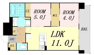 セレニテ心斎橋グランデ【14階】の間取り
