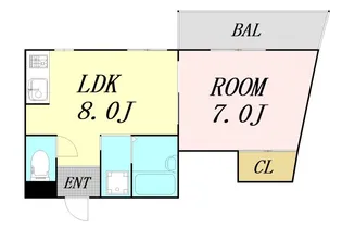 大阪府大阪市福島区海老江7丁目【マンション】の間取り