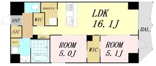 コンフォリア・リヴ谷町四丁目 【9階】の間取り