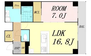 BRAVI南堀江【15階】の間取り