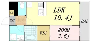 エスグランデ中崎町【1階】の間取り