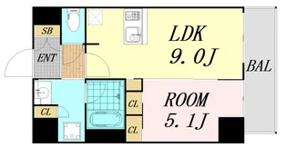 Dimus新大阪【11階】の間取り