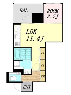 グランドメゾン谷町4丁目【16階】の間取り