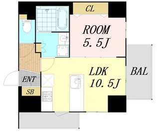 1LDKの間取り画像