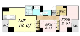 大阪府大阪市西区北堀江1丁目【マンション】の間取り
