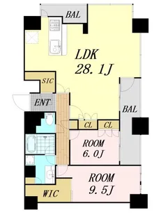サンメゾン心斎橋セレブリテ【15階】の間取り