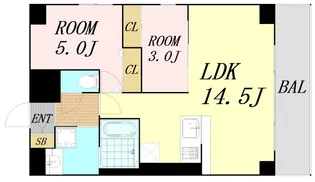 大阪府大阪市都島区片町2丁目【マンション】の間取り
