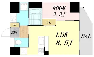 大阪府大阪市都島区片町2丁目【マンション】の間取り