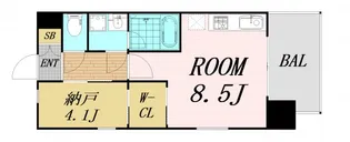 レジディア新大阪【2階】の間取り