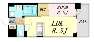 MAXIV CROS 江坂【5階】の間取り