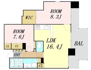 2LDKの間取り画像