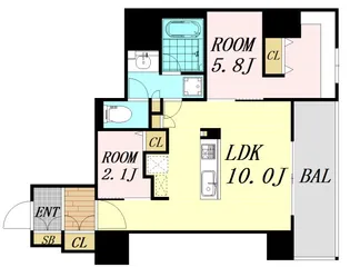 大阪府大阪市中央区大手前1丁目【マンション】の間取り