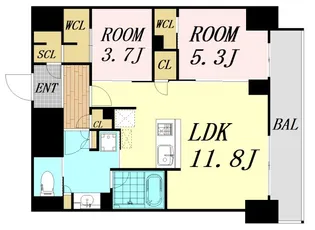 大阪府大阪市中央区大手前1丁目【マンション】の間取り