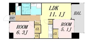 ベリー海老江【7階】の間取り