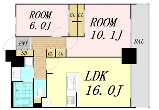セレッソコート新大阪【13階】の間取り