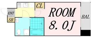 大阪府大阪市中央区東高麗橋【マンション】の間取り