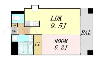 アーデンタワー立売堀【6階】の間取り