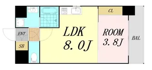 フロンティアタワー九条Ⅱ【12階】の間取り