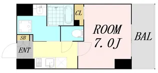 ブランシエスタ都島通【6階】の間取り