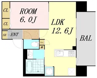 ブランシエスタ都島通【4階】の間取り