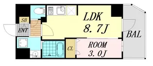 大阪府大阪市阿倍野区天王寺町北2丁目【マンション】の間取り
