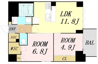 スプランディッド上本町WEST【14階】の間取り