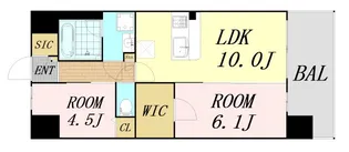 スプランディッド梅田グランノース【8階】の間取り
