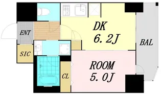 1DKの間取り画像