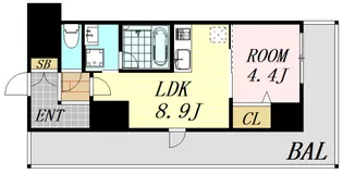 1LDKの間取り画像