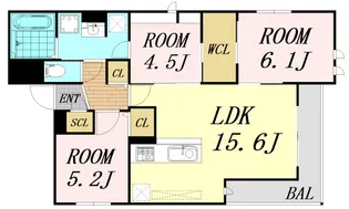 大阪府吹田市泉町4丁目【アパート】の間取り