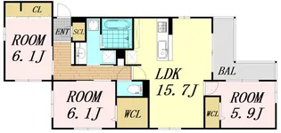クラシスト泉町【3階】の間取り