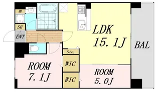 メゾンドボヌール弁天町【1階】の間取り