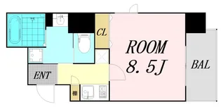 ルクレ西長堀【6階】の間取り