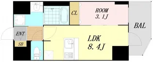 1LDKの間取り画像