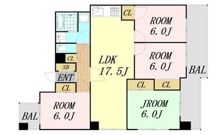 大阪府大阪市浪速区敷津東3丁目【マンション】の間取り