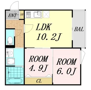 ボヌール緑地公園【2階】の間取り
