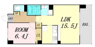 レジディア城北公園通【5階】の間取り