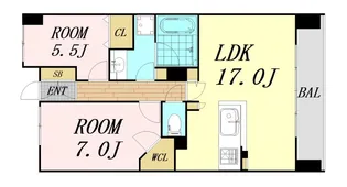 CITY SPIRE難波グレイス【6階】の間取り