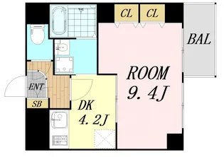 大阪府大阪市中央区材木町【マンション】の間取り