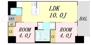セレニテフラン新大阪【2階】の間取り