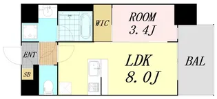 大阪府大阪市福島区吉野4丁目【マンション】の間取り