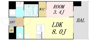 エスリードレジデンス大阪福島シティスクエア【8階】の間取り